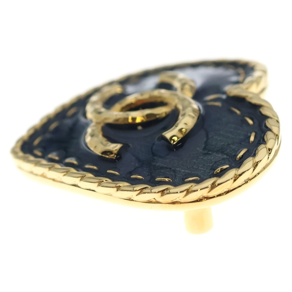 CHANEL(シャネル) ハートココ デニム ピンバッジ ブローチ ゴールド×ブルー ABC728 レディース