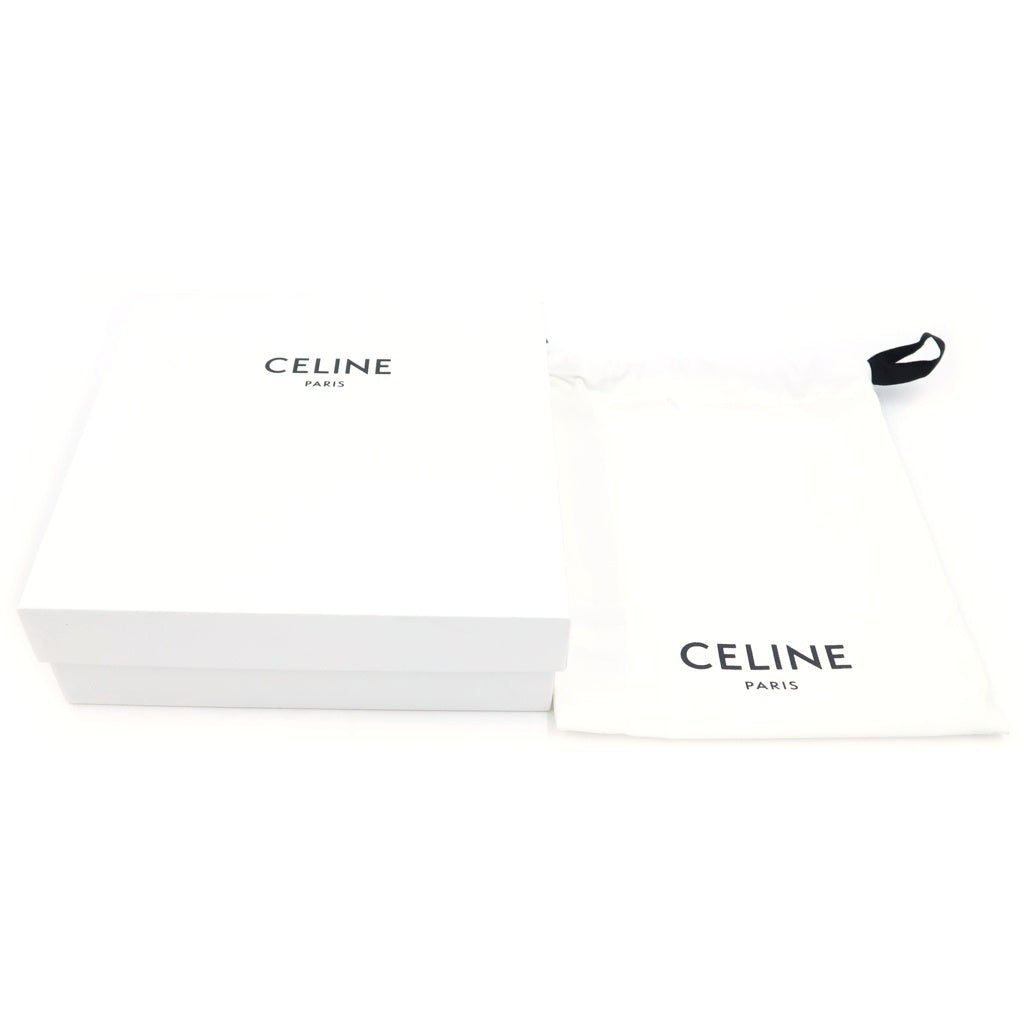 CELINE(セリーヌ) トリオンフ レザーベルト ゴールド金具 ブラック×ブラウン