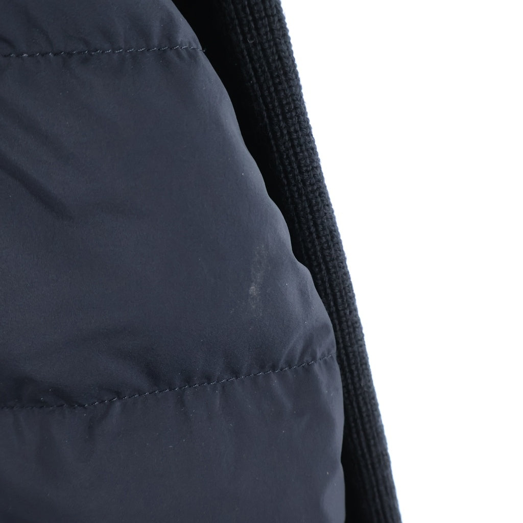 MONCLER(モンクレール) 21AW ラバーワッペンロゴ ニット切り替え ジップアップ ダウンジャケット ブラック G20919B00007 M1131