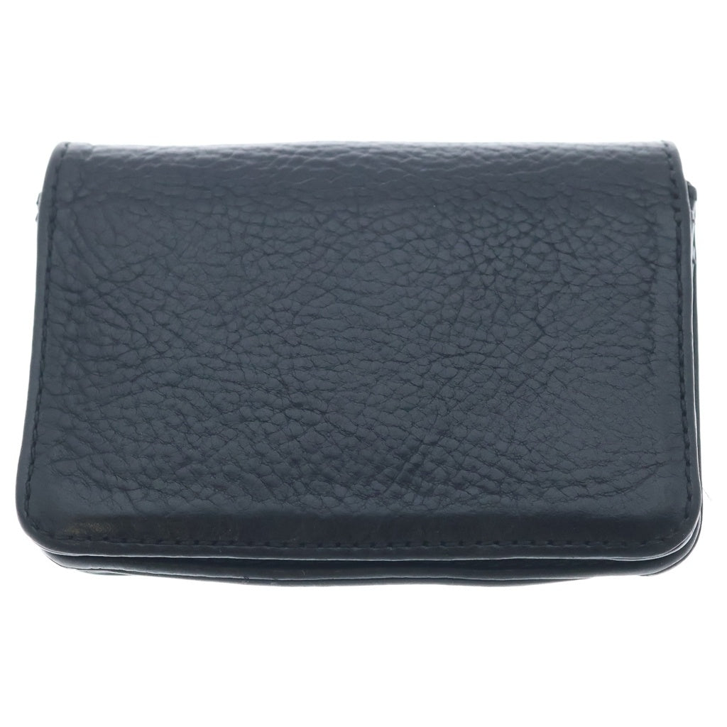 CHROME HEARTS(クロムハーツ) 3POCKET CARD CASE スクロールラベル 3ポケット レザー カードケース ブラック