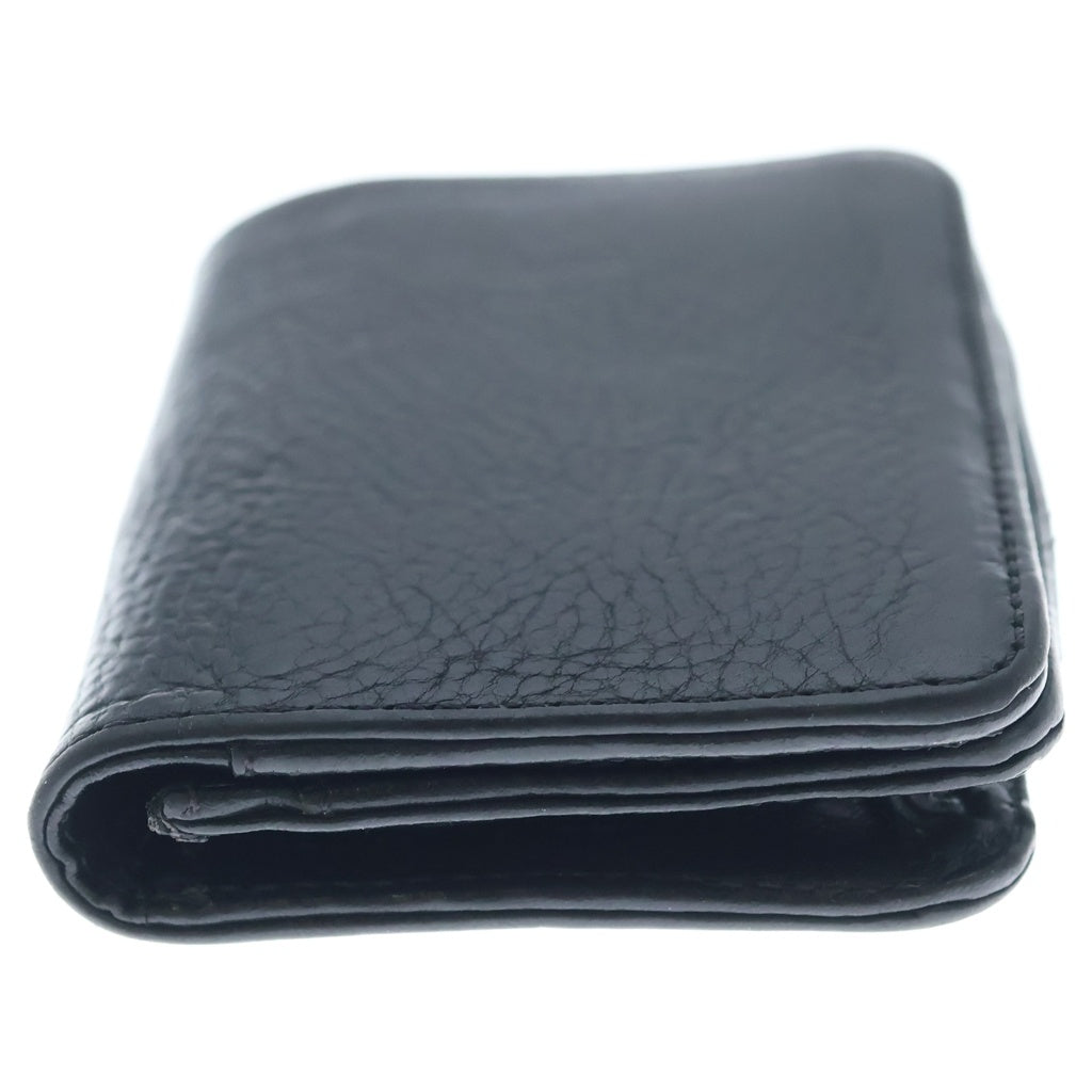 CHROME HEARTS(クロムハーツ) 3POCKET CARD CASE スクロールラベル 3ポケット レザー カードケース ブラック