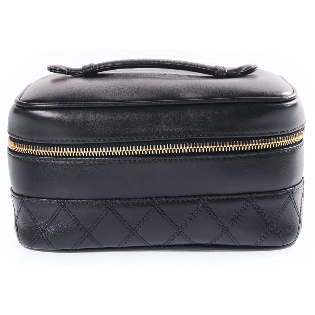 CHANEL(シャネル) ビコローレ バニティバッグ ポーチ 収納 ブラック ラムスキン ゴールド金具 レディース