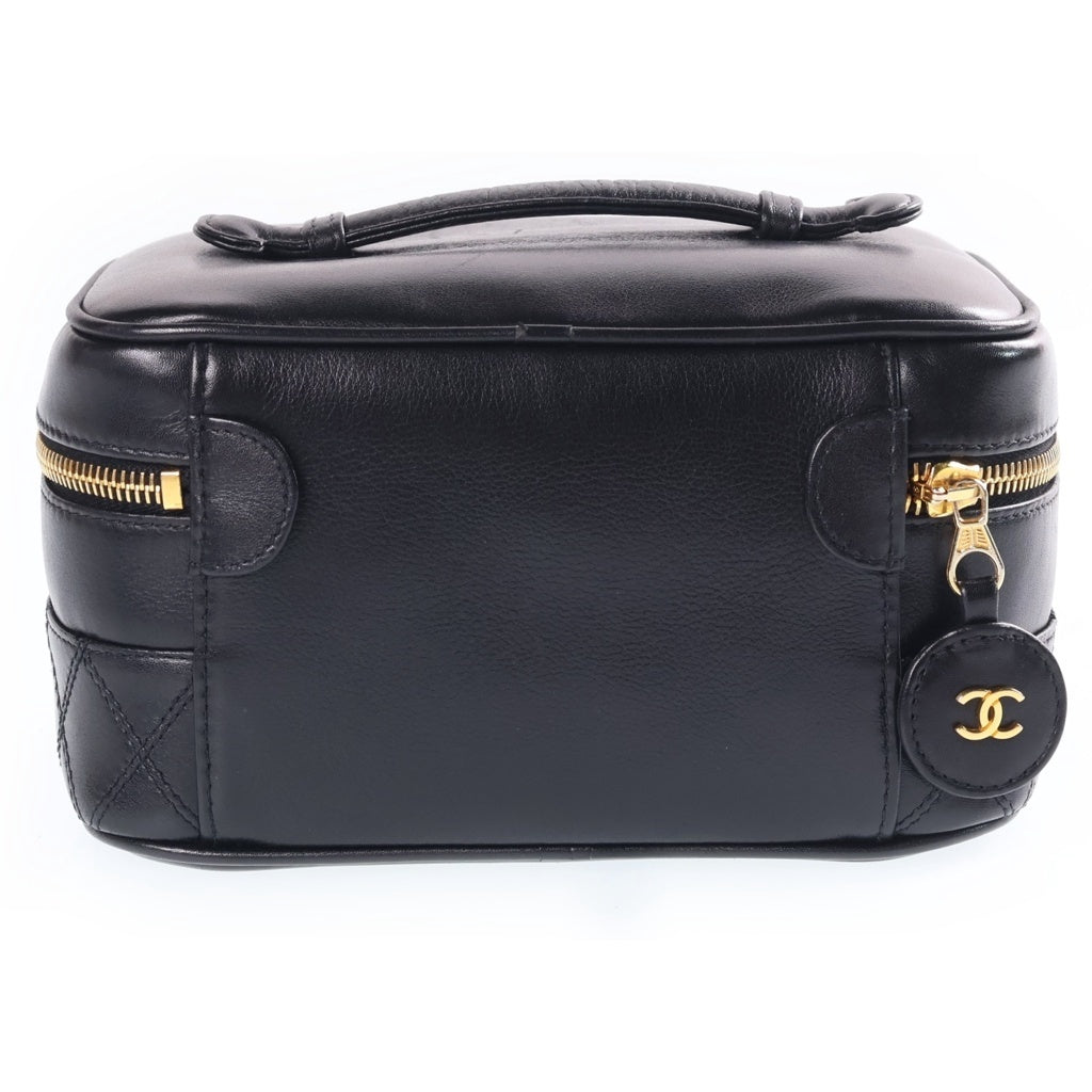 CHANEL(シャネル) ビコローレ バニティバッグ ポーチ 収納 ブラック ラムスキン ゴールド金具 レディース