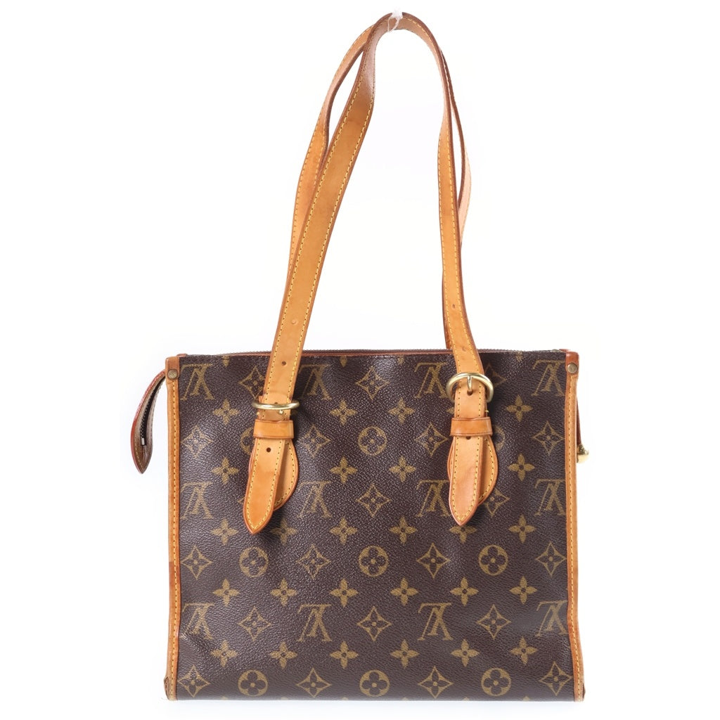 LOUIS VUITTON(ルイヴィトン) モノグラム ポパンクール・オ ハンドバッグ ミニトートバッグ ブラウン レザー×PVC M40007 ゴールド金具 レディース