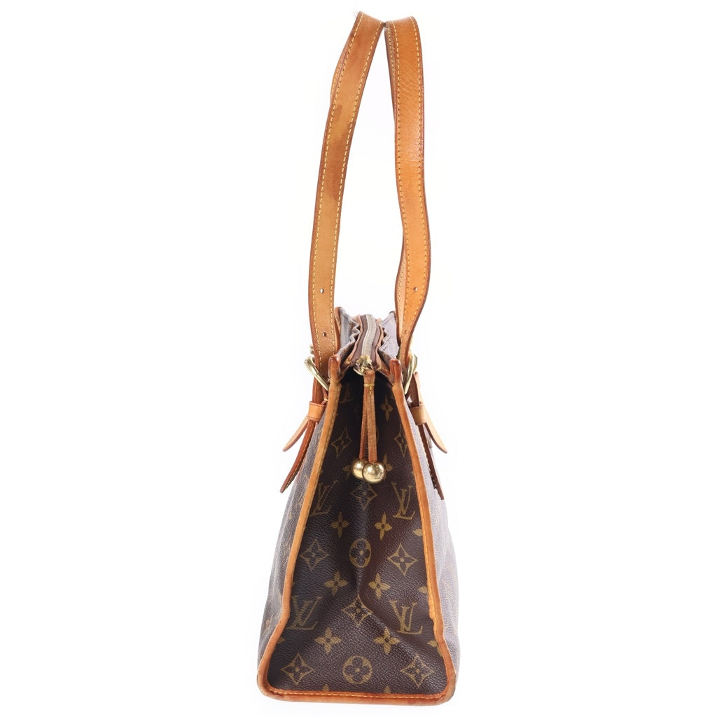 LOUIS VUITTON(ルイヴィトン) モノグラム ポパンクール・オ ハンドバッグ ミニトートバッグ ブラウン レザー×PVC M40007 ゴールド金具 レディース