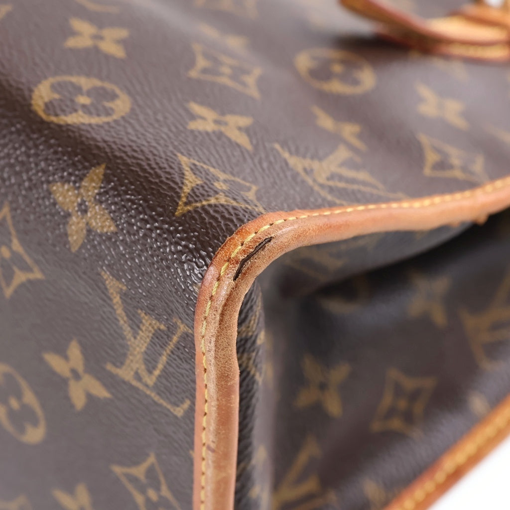 LOUIS VUITTON(ルイヴィトン) モノグラム ポパンクール・オ ハンドバッグ ミニトートバッグ ブラウン レザー×PVC M40007 ゴールド金具 レディース