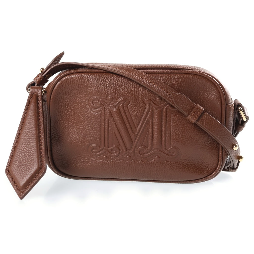 Max Mara(マックスマーラ) エルサ ショルダーバッグ ミニバッグ ブラウン レザー ゴールド金具 レディース