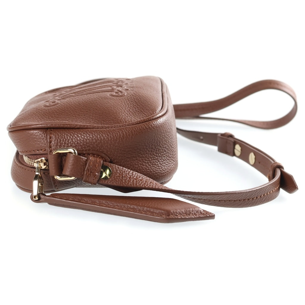 Max Mara(マックスマーラ) エルサ ショルダーバッグ ミニバッグ ブラウン レザー ゴールド金具 レディース
