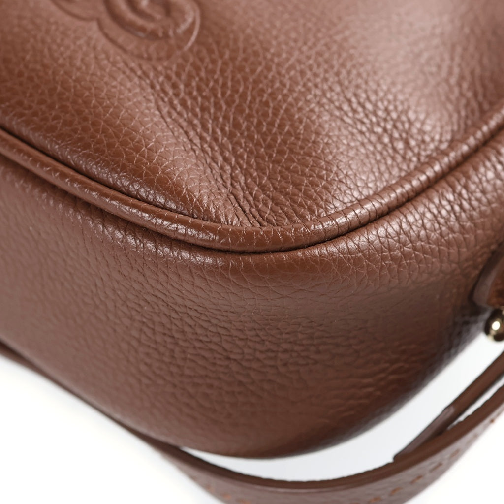 Max Mara(マックスマーラ) エルサ ショルダーバッグ ミニバッグ ブラウン レザー ゴールド金具 レディース