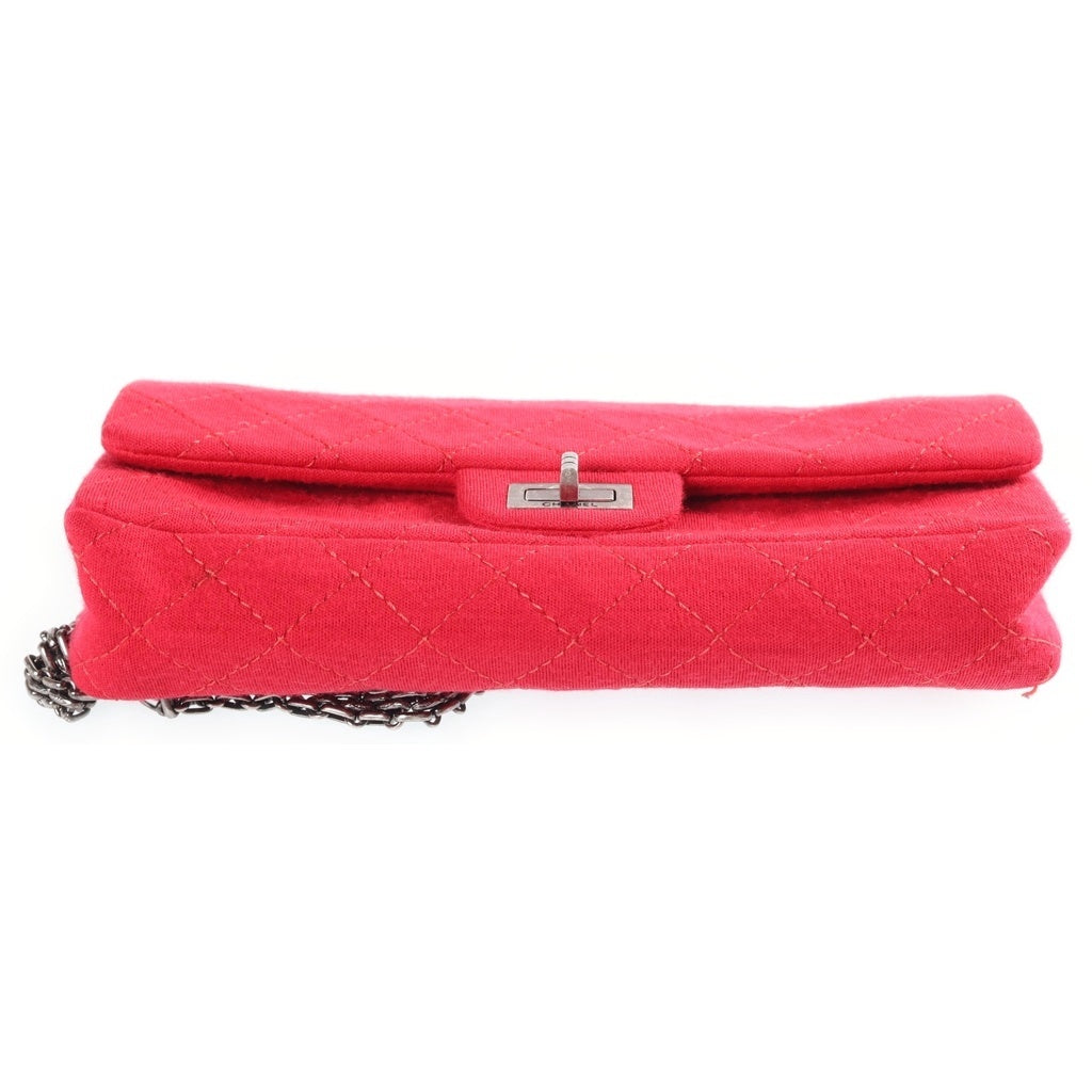 CHANEL(シャネル) 2.55 Sチェーン Wフラップ 2WAY コットン チェーンショルダーバッグ ピンク シルバー金具 11番台 レディース