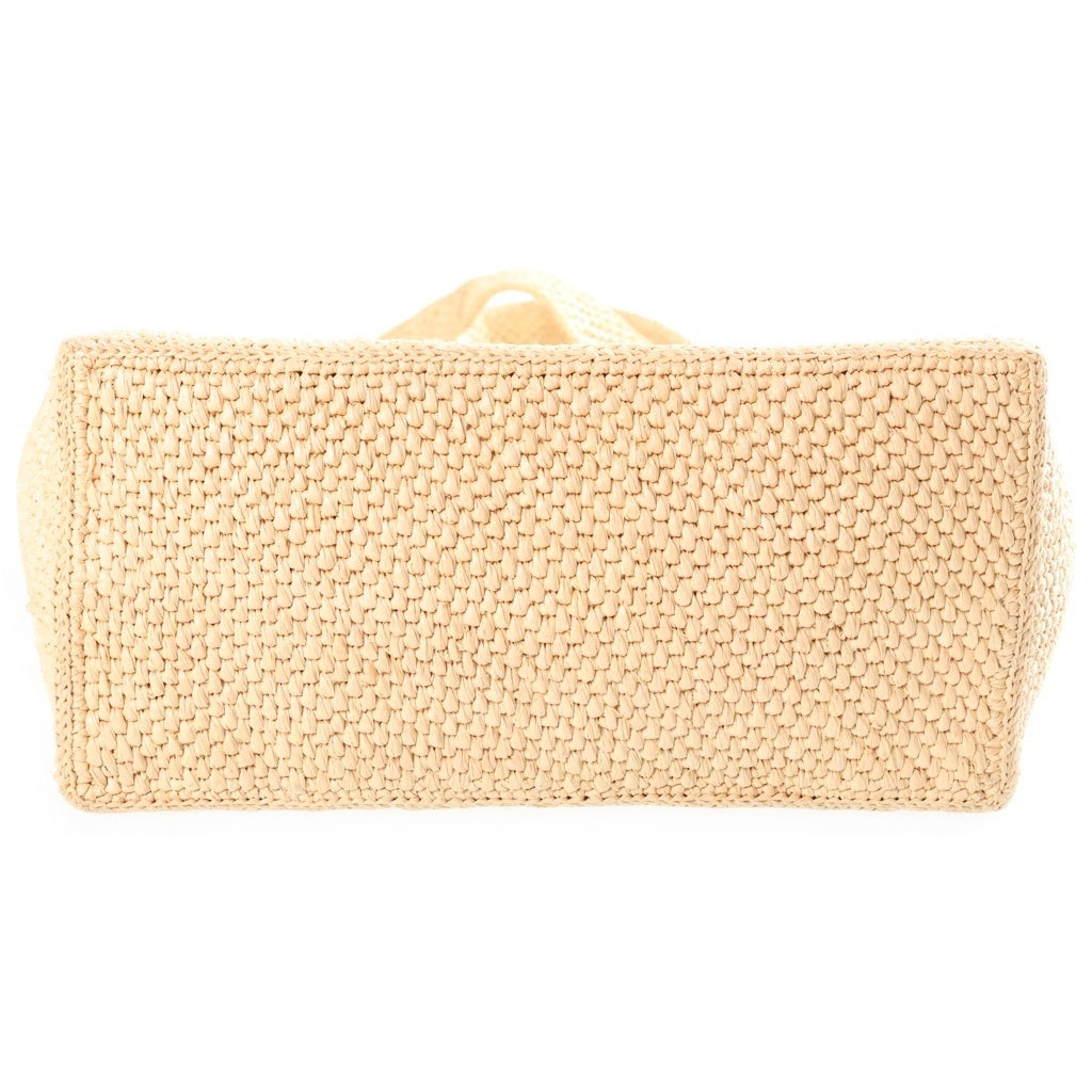 LOEWE(ロエベ) ラフィア ロゴ 2WAYハンドバッグ ショルダーバッグ カゴバッグ ベージュ ラフィア×レザー ゴールド金具 レディース