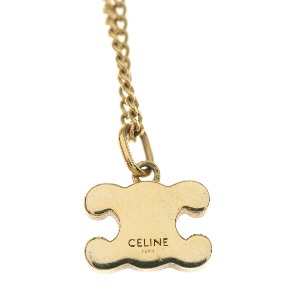 CELINE(セリーヌ) トリオンフ ラインストーン ネックレス ペンダント チェーン ゴールド レディース