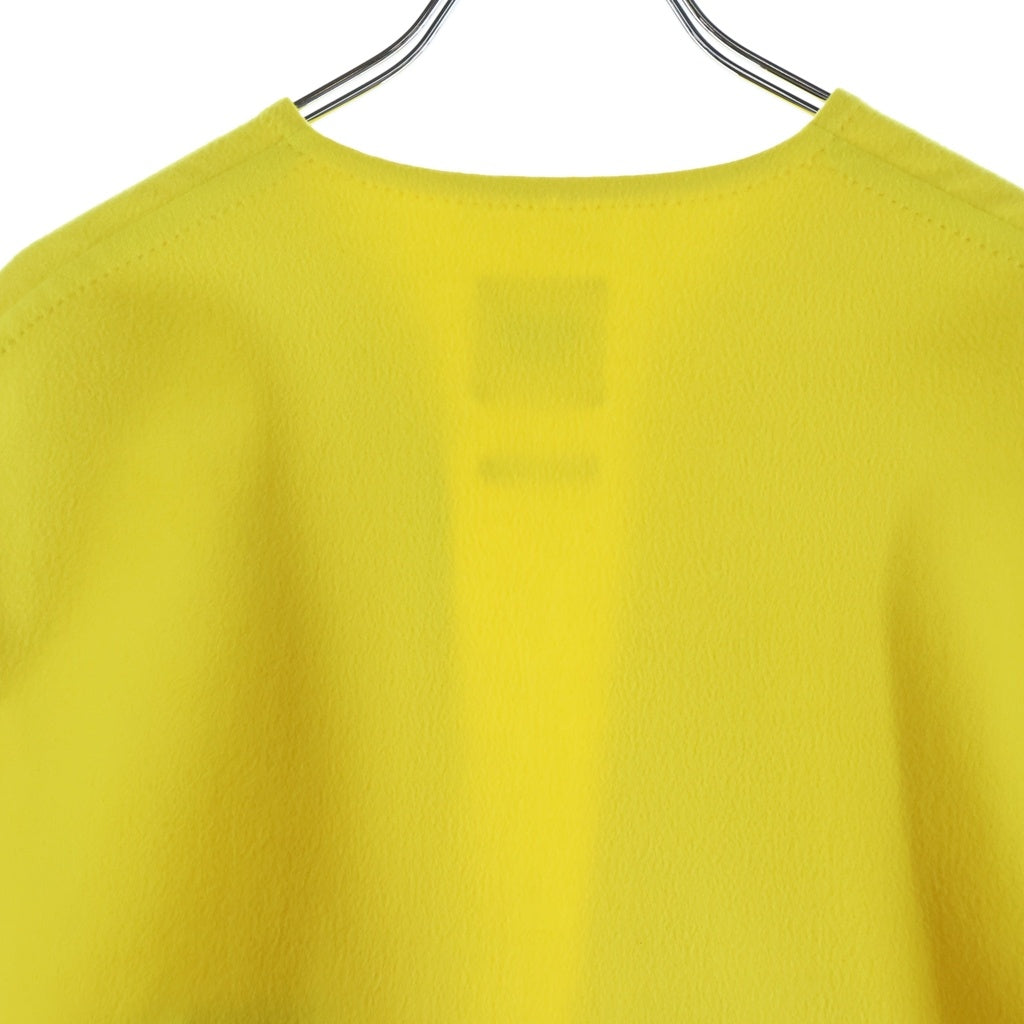 VALENTINO(ヴァレンティノ) Vareuse Cashmere Shirt ヴァルーズ型 カシミヤ スキッパー長袖シャツ ノーカラー フランス製 イエロー レディース