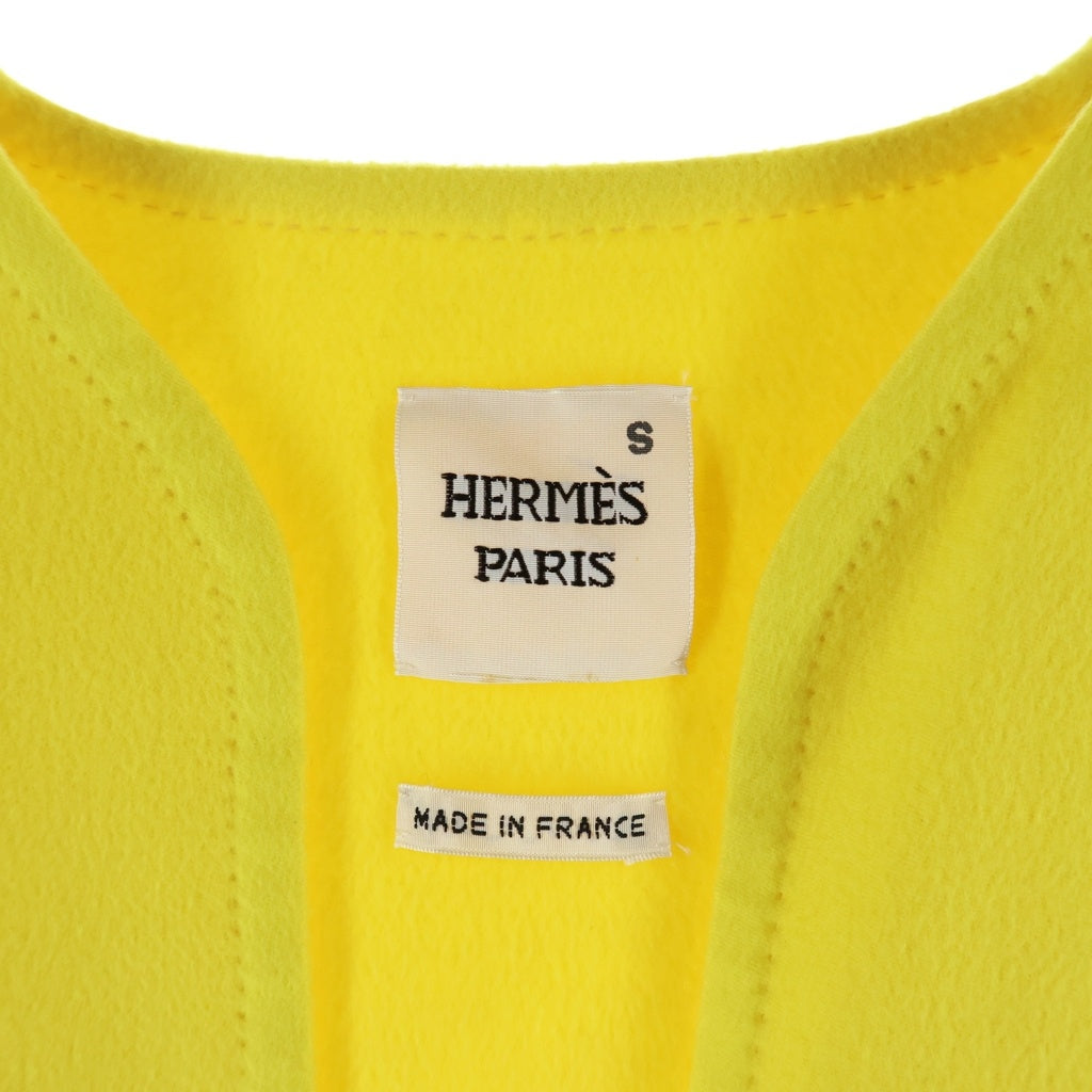 VALENTINO(ヴァレンティノ) Vareuse Cashmere Shirt ヴァルーズ型 カシミヤ スキッパー長袖シャツ ノーカラー フランス製 イエロー レディース