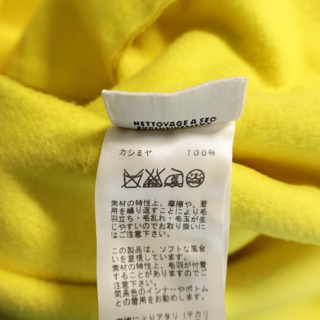 VALENTINO(ヴァレンティノ) Vareuse Cashmere Shirt ヴァルーズ型 カシミヤ スキッパー長袖シャツ ノーカラー フランス製 イエロー レディース