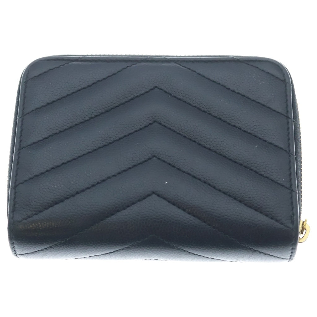SAINT LAURENT PARIS(サンローランパリ) カサンドラ コンパクトウォレット 2つ折り財布 レザー ブラック 403723 レディース