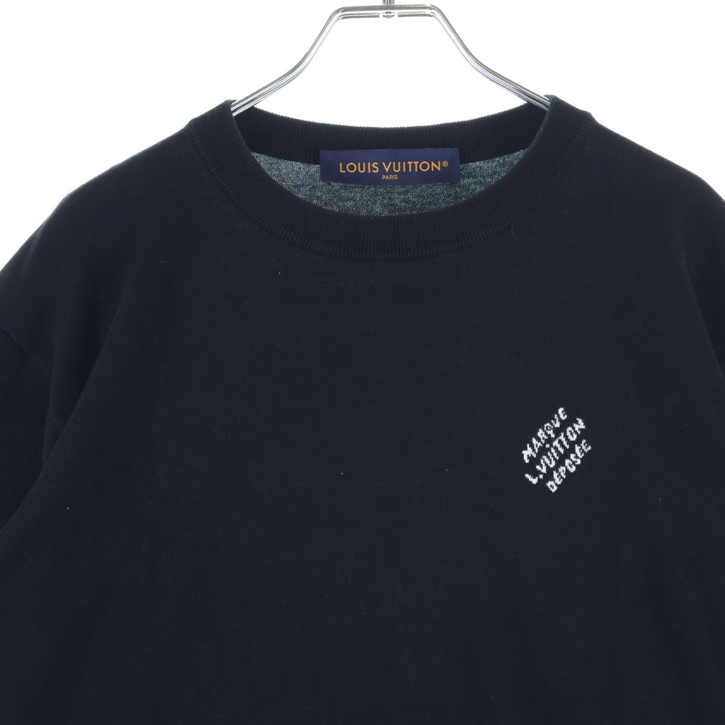LOUIS VUITTON(ルイヴィトン) 24SS Signature Cotton Crewneck T-Shirt シグネチャーコットン クルーネック 半袖Tシャツ ブラック RM241Q Z34 HRN47W