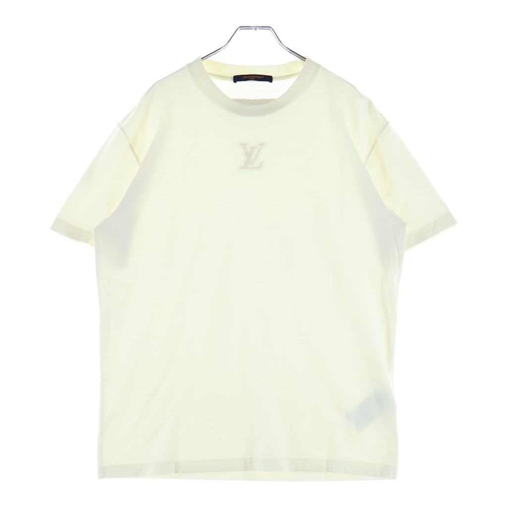 LOUIS VUITTON(ルイヴィトン) 24SS LOGO S/S TEE エンボスロゴ 半袖クルーネックTシャツ カットソー コットン ホワイト RM241Q DT3 HNY55W