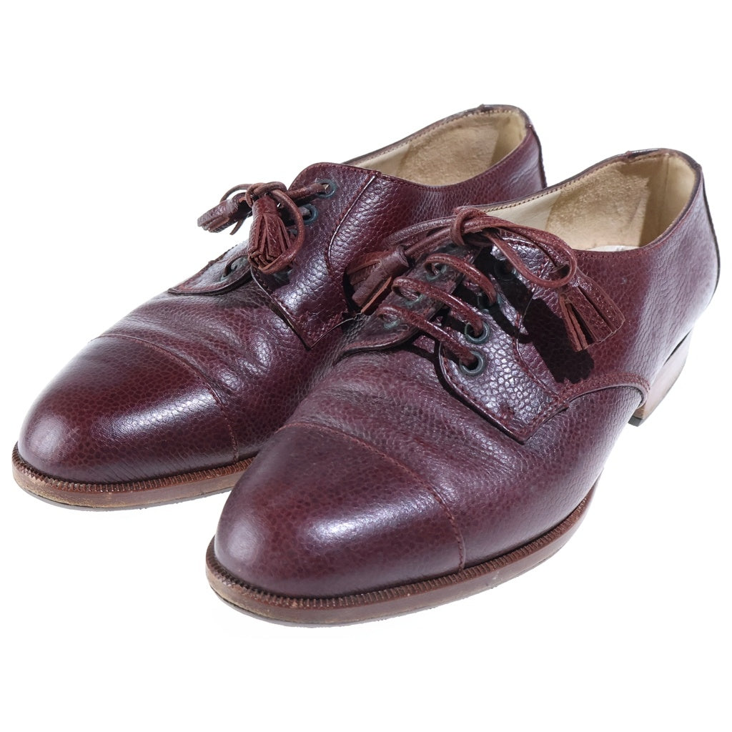 CHANEL(シャネル) Wood Sole Leather Shoes ウッドソール レザーシューズ ドレスシューズ 革靴 ワインレッド レディース