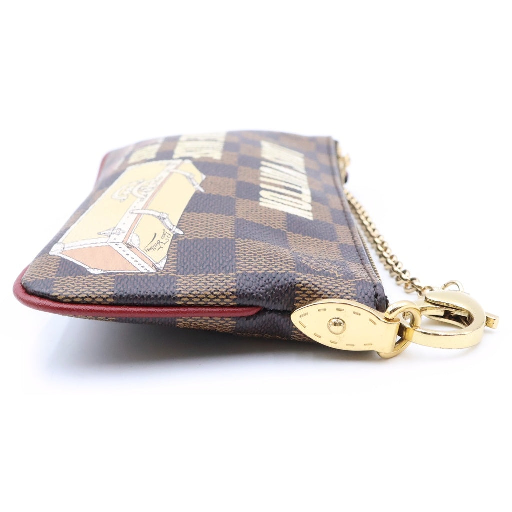 LOUIS VUITTON(ルイヴィトン) ダミエエベヌ ポシェットミラ チェーンポシェット ミニハンドバッグ ポーチ ブラウン レザー×PVC N63091 ゴールド金具 レディース