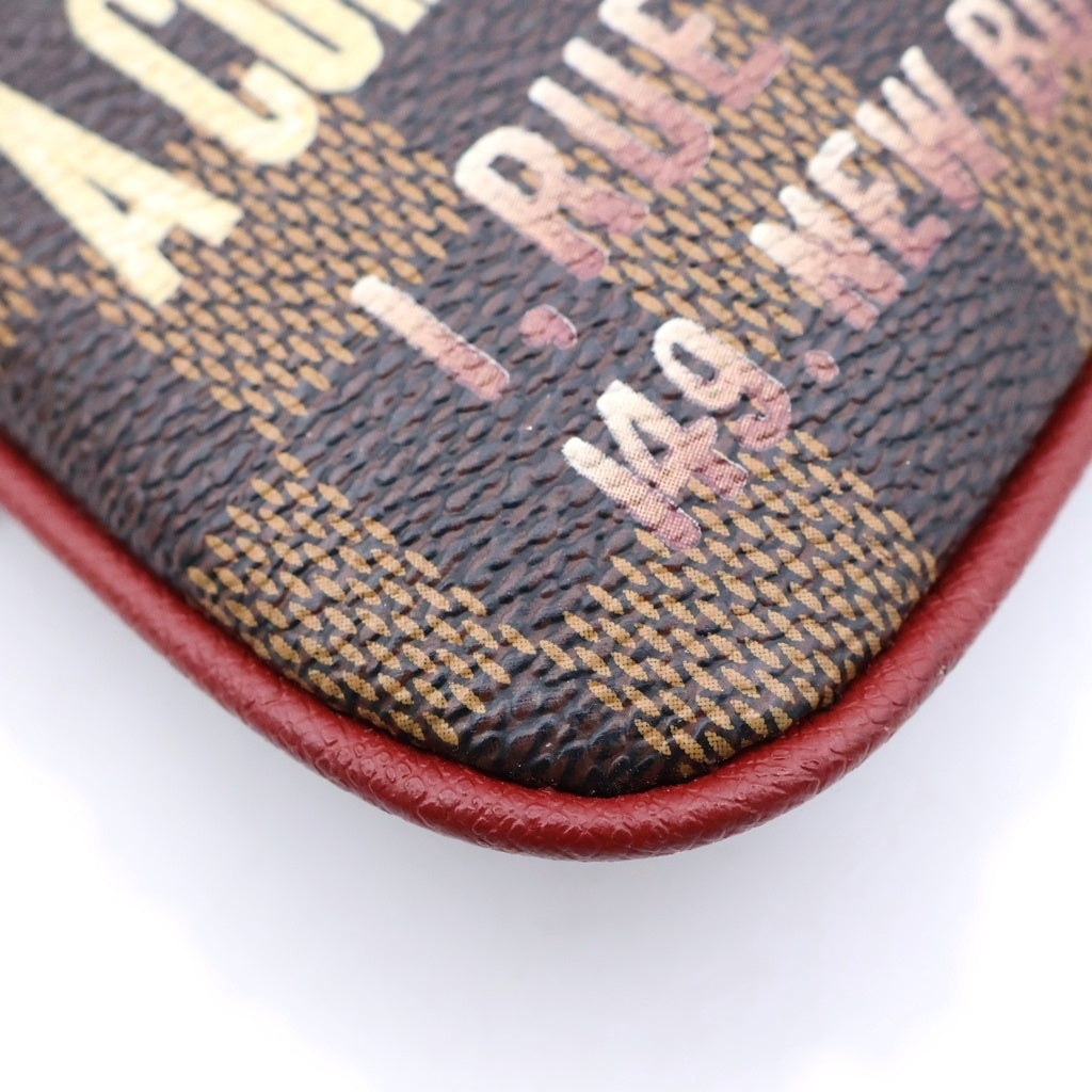 LOUIS VUITTON(ルイヴィトン) ダミエエベヌ ポシェットミラ チェーンポシェット ミニハンドバッグ ポーチ ブラウン レザー×PVC N63091 ゴールド金具 レディース