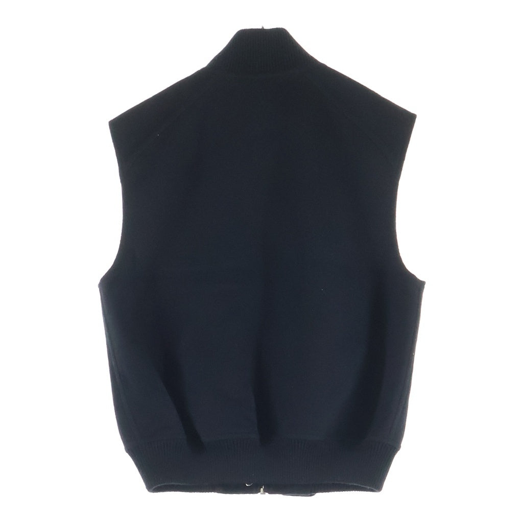 HERMES(エルメス) 25AW Sleeveless bomber jacket ノースリーブ カシミヤボンバージャケット ベスト セリエボタン ブラック 5H0249DA レディース
