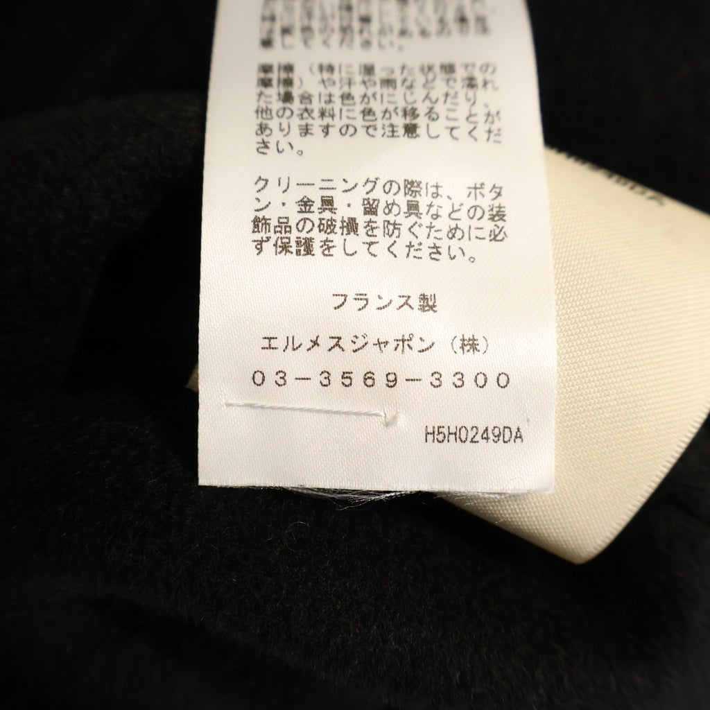 HERMES(エルメス) 25AW Sleeveless bomber jacket ノースリーブ カシミヤボンバージャケット ベスト セリエボタン ブラック 5H0249DA レディース