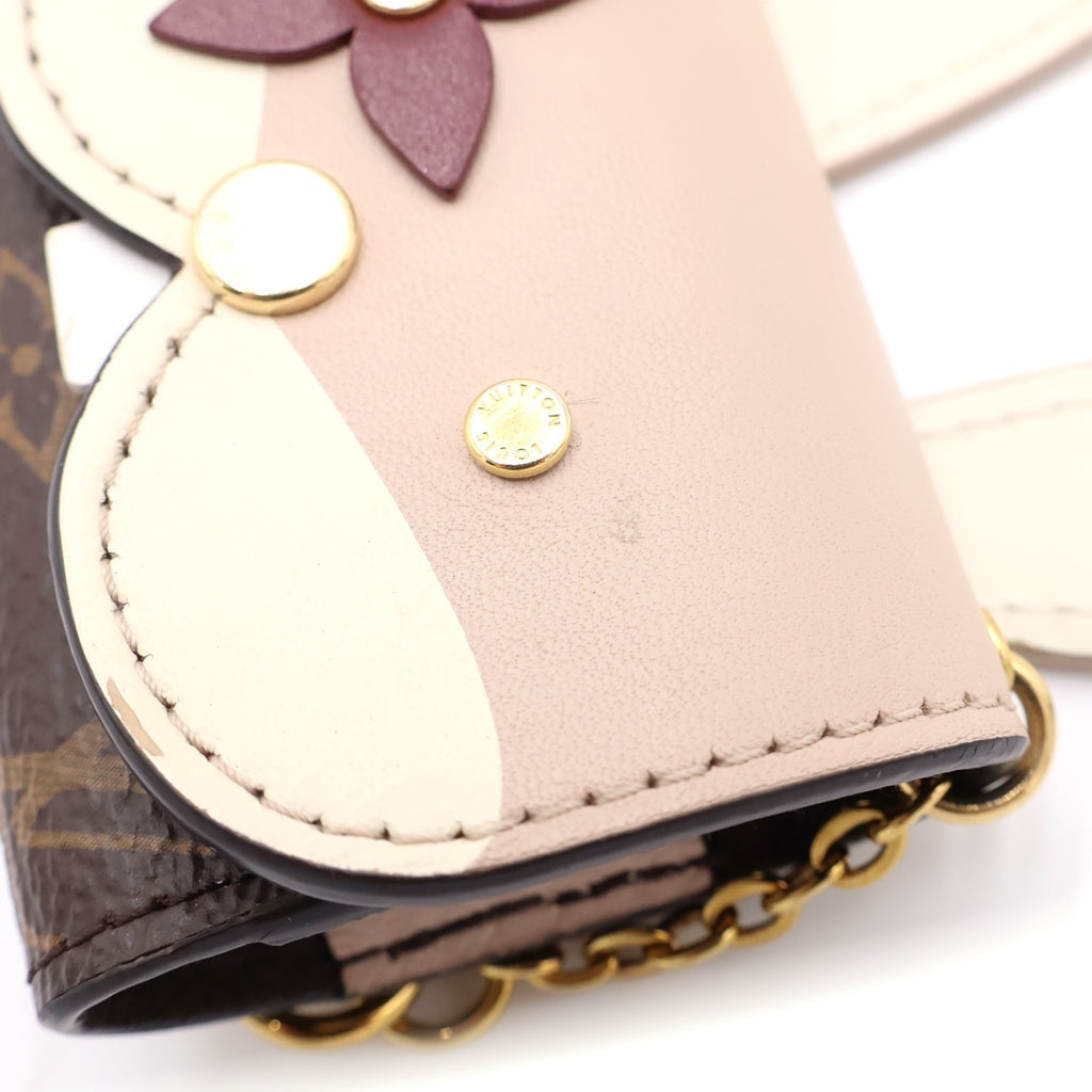 LOUIS VUITTON(ルイヴィトン) モノグラム エテュイ イヤホンケース ウサギ バッグチャーム ブラウン×アイボリー レザー GI0863 ゴールド金具 レディース