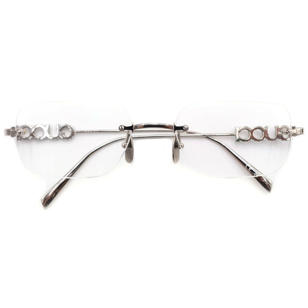 GUCCI(グッチ) Eyewear スクエア リムレス アイウェア 眼鏡 メガネ シルバー GG1808S 004