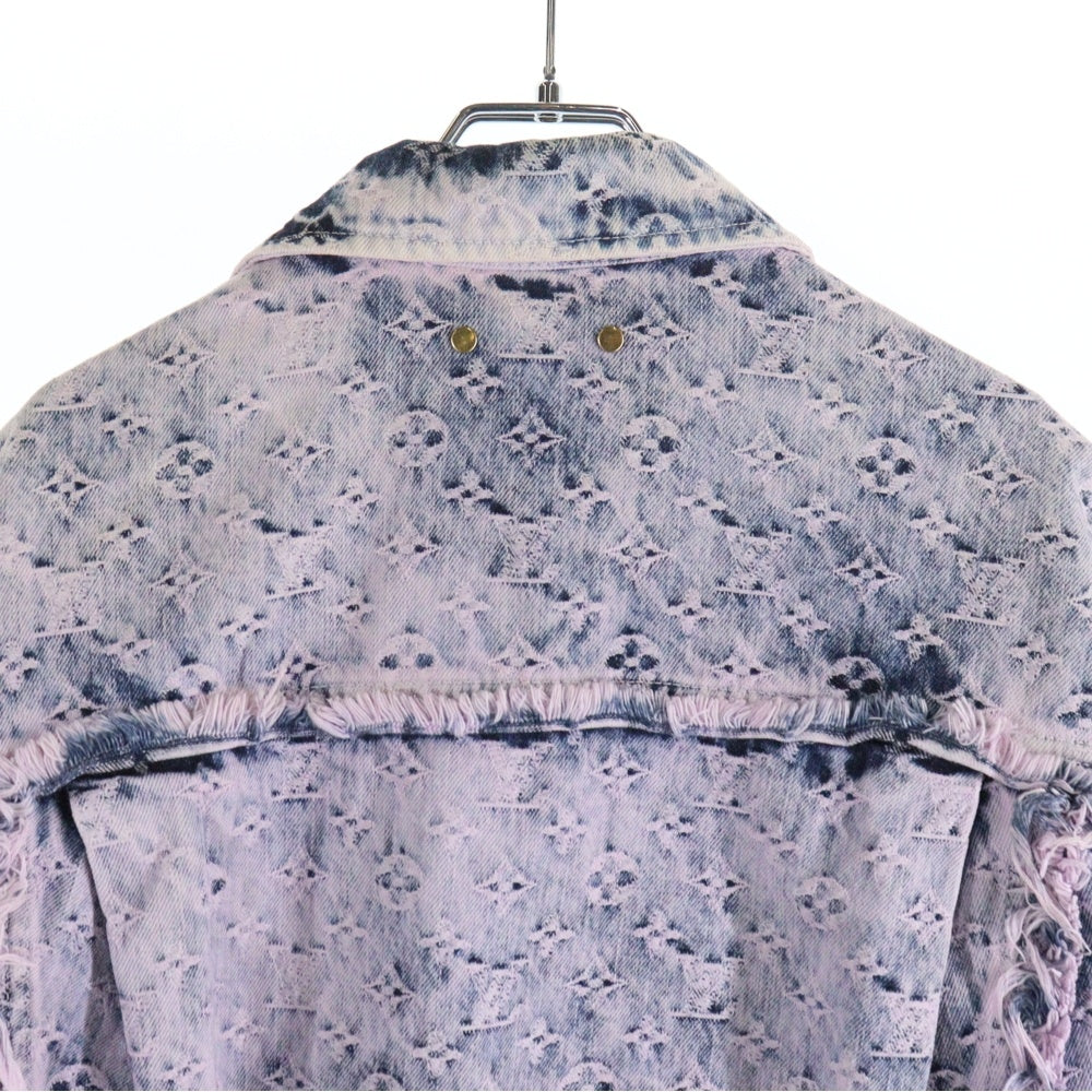 LOUIS VUITTON(ルイヴィトン) 23SS モノグラム フリンジ デニムトラッカージャケット パープル/インディゴ RM231 UZD HOA81W