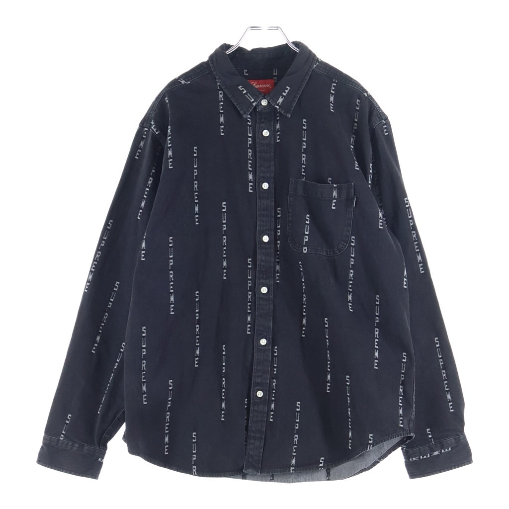 SUPREME(シュプリーム) 20AW Logo Stripe Jacquard Denim Shirt ロゴストライプ 長袖ジャガードデニムシャツ ブラック