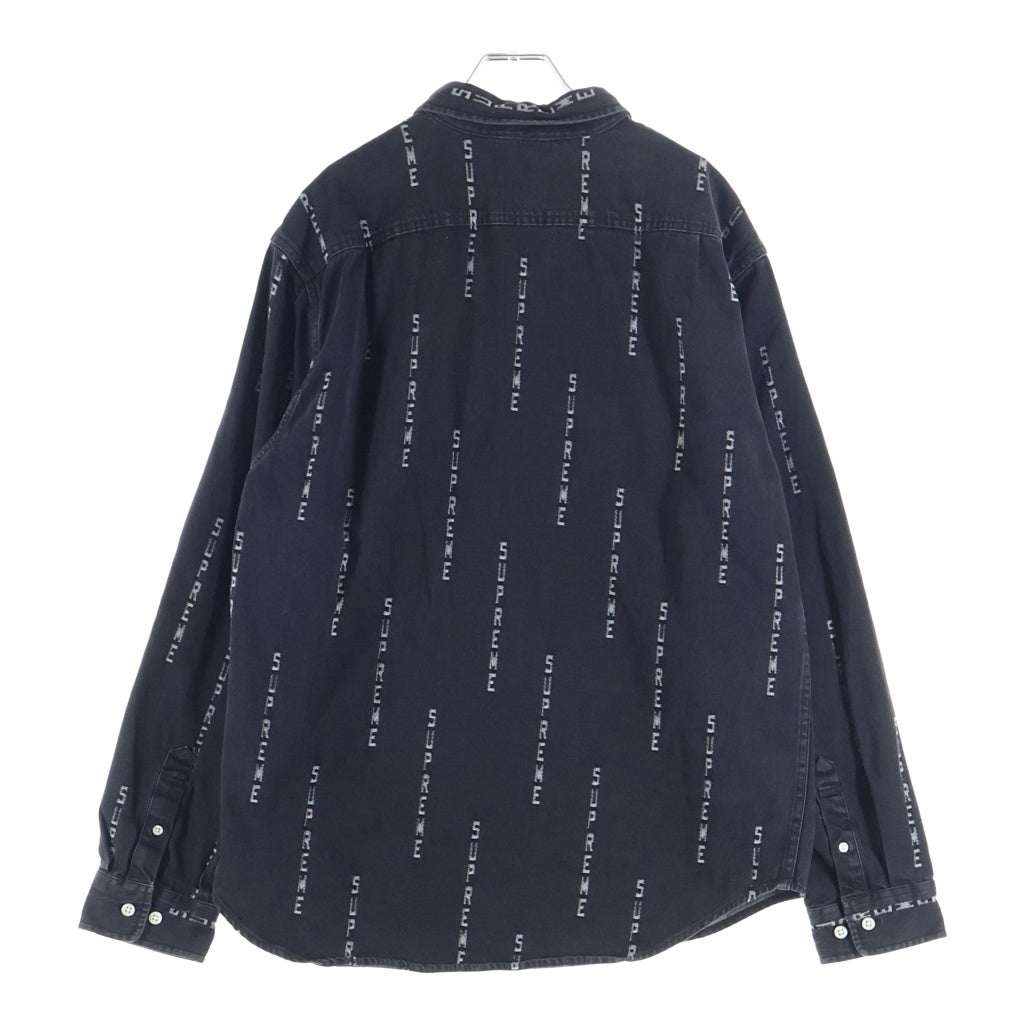 SUPREME(シュプリーム) 20AW Logo Stripe Jacquard Denim Shirt ロゴストライプ 長袖ジャガードデニムシャツ ブラック