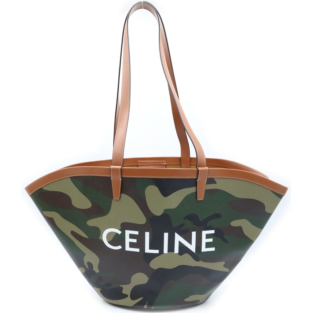 CELINE(セリーヌ) COUFFIN クーファン ラージ カモフラージュ柄 PVCコーティングキャンバス ショルダーバッグ トートバッグ カーキ/ブラウン