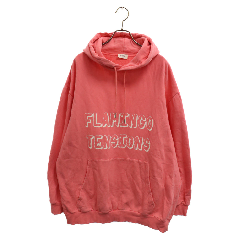 CELINE(セリーヌ) 22SS FLAMINGO TENSIONS 2Y627670Q フラミンゴテンション プルオーバーパーカー オーバーサイズフーディー スウェット ピンク