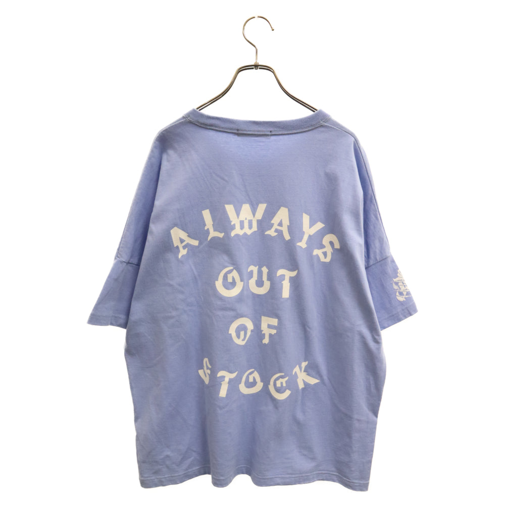 ALWAYS OUT OF STOCK(オールウェイズアウトオブストック) Front Print Logo Tee フロントプリントロゴ 半袖Tシャツ ブルー