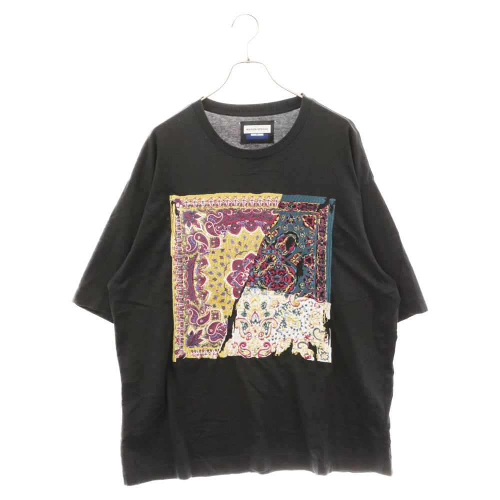 MAISON SPECIAL(メゾンスペシャル ) クレイジーバンダナ刺繍Tシャツ 11221411205 ブラック