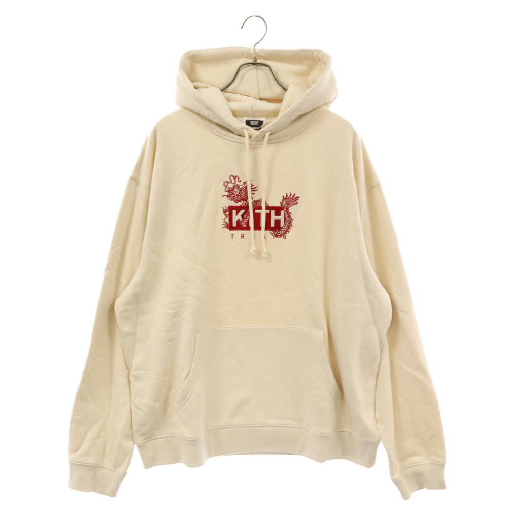 KITH(キス) トリーツ イヤー オブ ザ ドラゴン ウィリアムズ III プルオーバーフーディ パーカー ベージュ/レッド