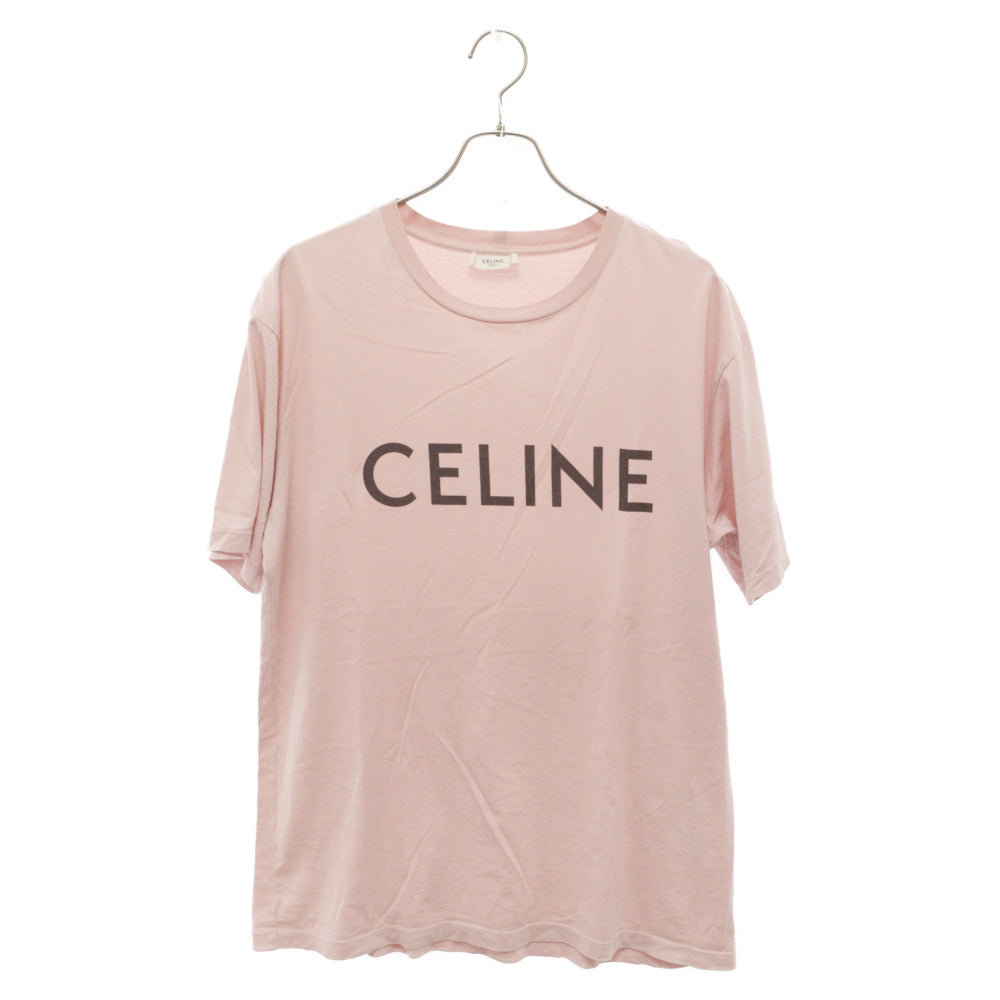 CELINE(セリーヌ) 22AW ロゴプリントルーズフィット半袖Tシャツカットソー ピンク 2X681671Q