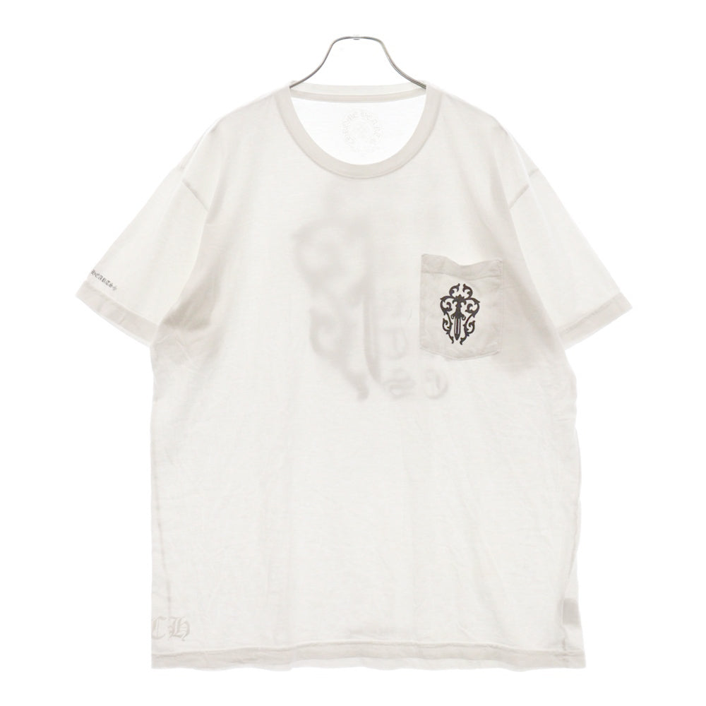 CHROME HEARTS(クロムハーツ) Back Print Pocket S/S Tee バックダガー プリントポケット付き 半袖Tシャツ カットソー ホワイト