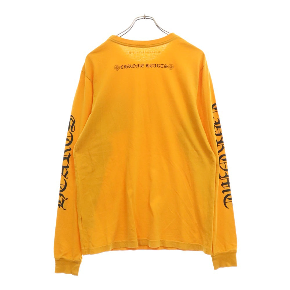 CHROME HEARTS(クロムハーツ) アームロゴプリント 長袖Tシャツ ロングスリーブカットソー オレンジ