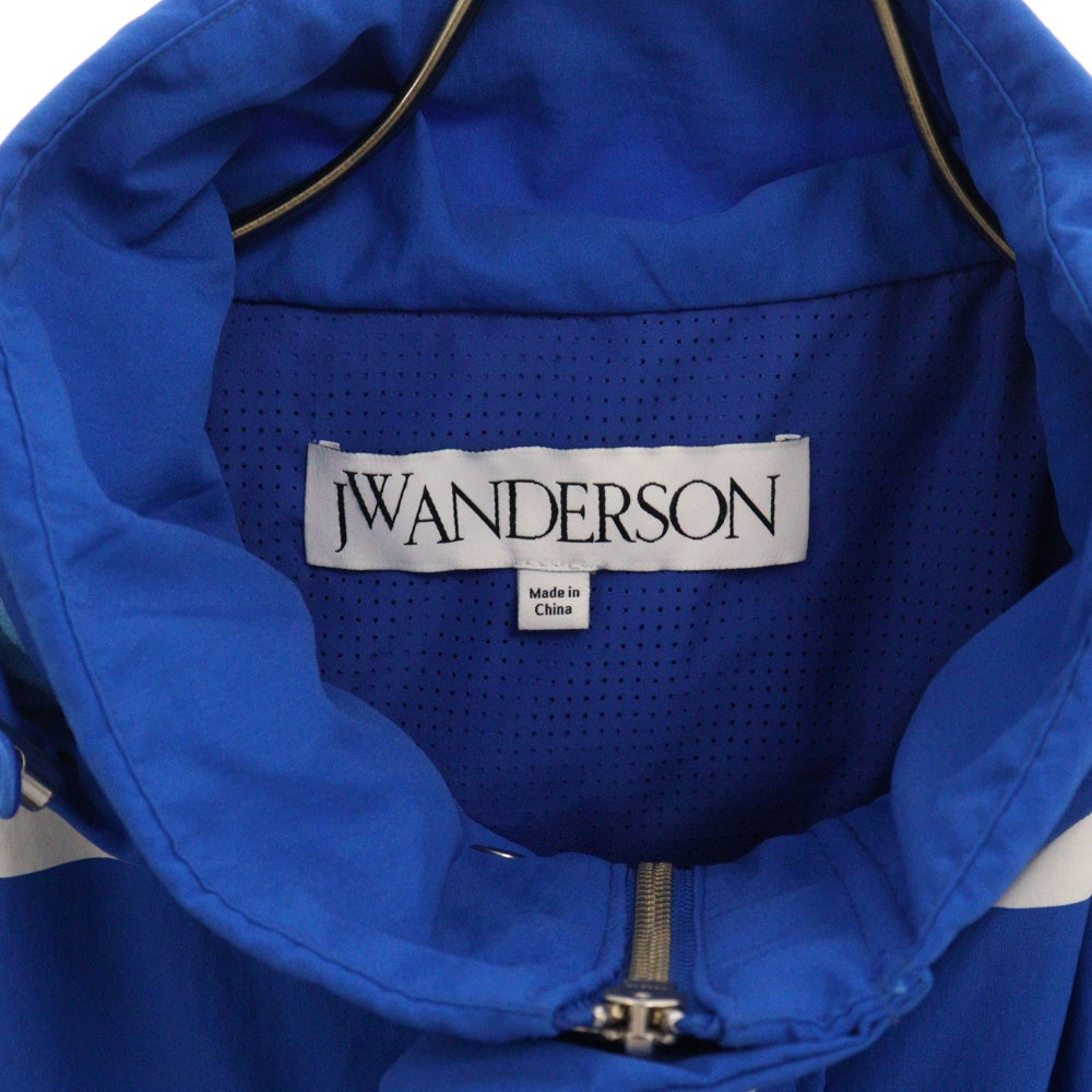 J.W.ANDERSON(ジェー ダブリュー アンダーソン) Logo print striped jacket JK0299PG1489823 ロゴプリント ストライプジャケット ナイロンジャケット ブルー/ホワイト