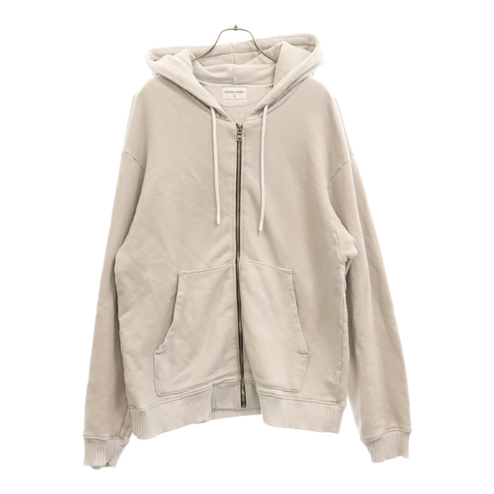 COTTON CITIZEN(コットンシチズン) OVER SIZE ZIP UP HOODIE オーバーサイズ ジップアップフーディ パーカー アイボリー