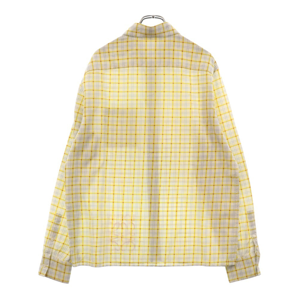 LOEWE(ロエベ) 22SS アナグラムスタンプシルクチェック長袖シャツ イエロー H526Y05W76
