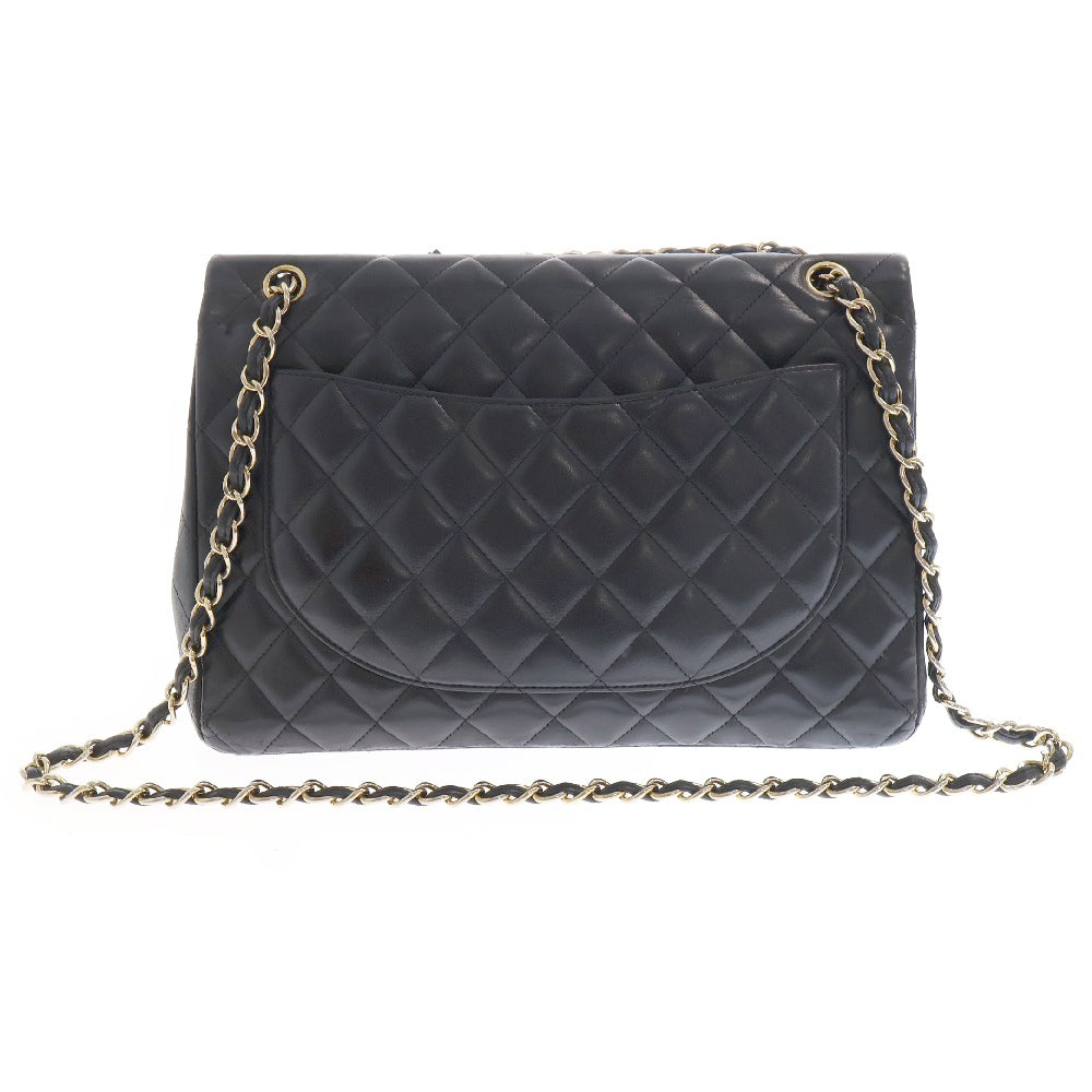 CHANEL(シャネル) デカマトラッセ 33 ラムスキン Wフラップ チェーンショルダー バッグ ブラック