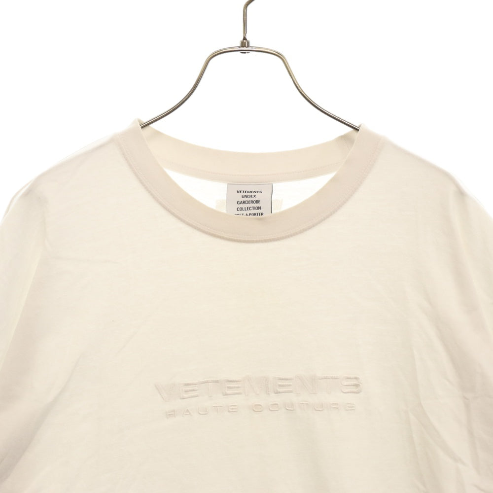 VETEMENTS(ヴェトモン) 21SS ロゴ刺繍 オーバーサイズ半袖Tシャツ カットソー ホワイト UE51TR450W