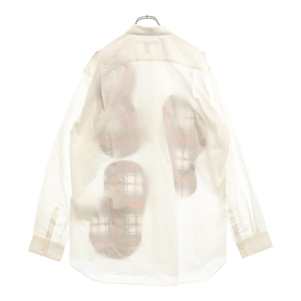 COMME des GARCONS SHIRT(コムデギャルソンシャツ) Number Tartan Check Shirts FJ-B017-W22-1 ナンバーパターン タータンチェック長袖シャツ ホワイト