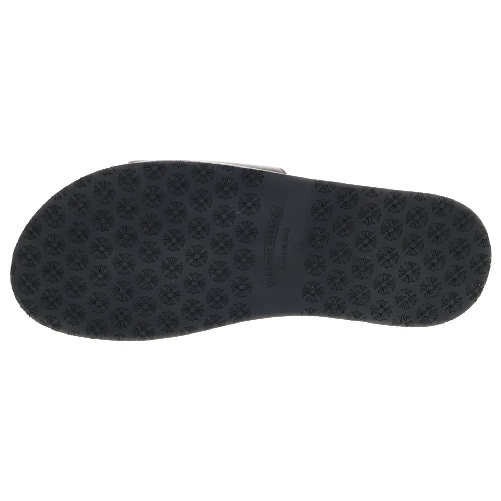CHROME HEARTS(クロムハーツ) CH PLUS PTCH SLIDE SHOE BLACK/PINK LEATHER CHプラス スライド サンダル レザー ブラック/ピンク パッチ