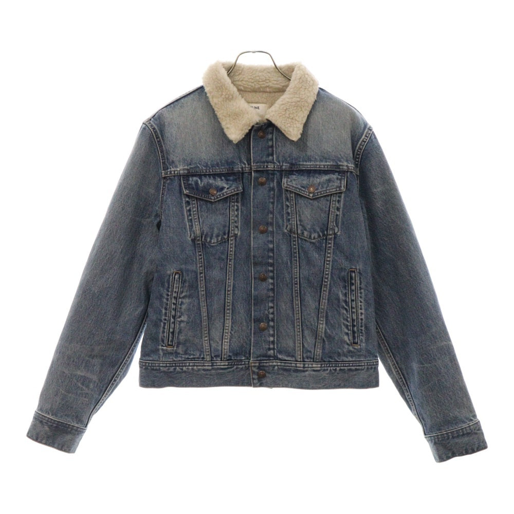 CELINE(セリーヌ) TRUCKER JACKET IN VINTAGE STONE DENIM 2Q028642E ボア トラッカーデニムジャケット ブルー