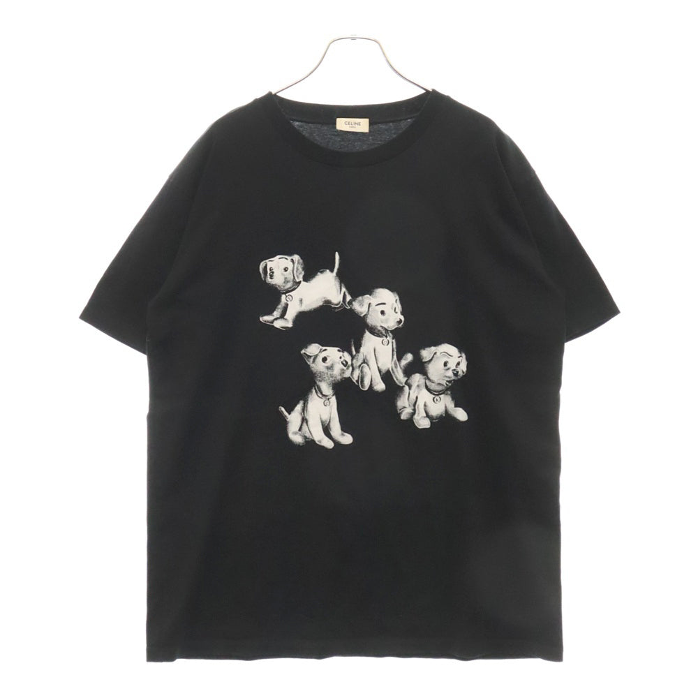 CELINE(セリーヌ) 22SS アーティストプリント ドッグプリントデザイン Tシャツ 半袖カットソー 2X944671Q ブラック