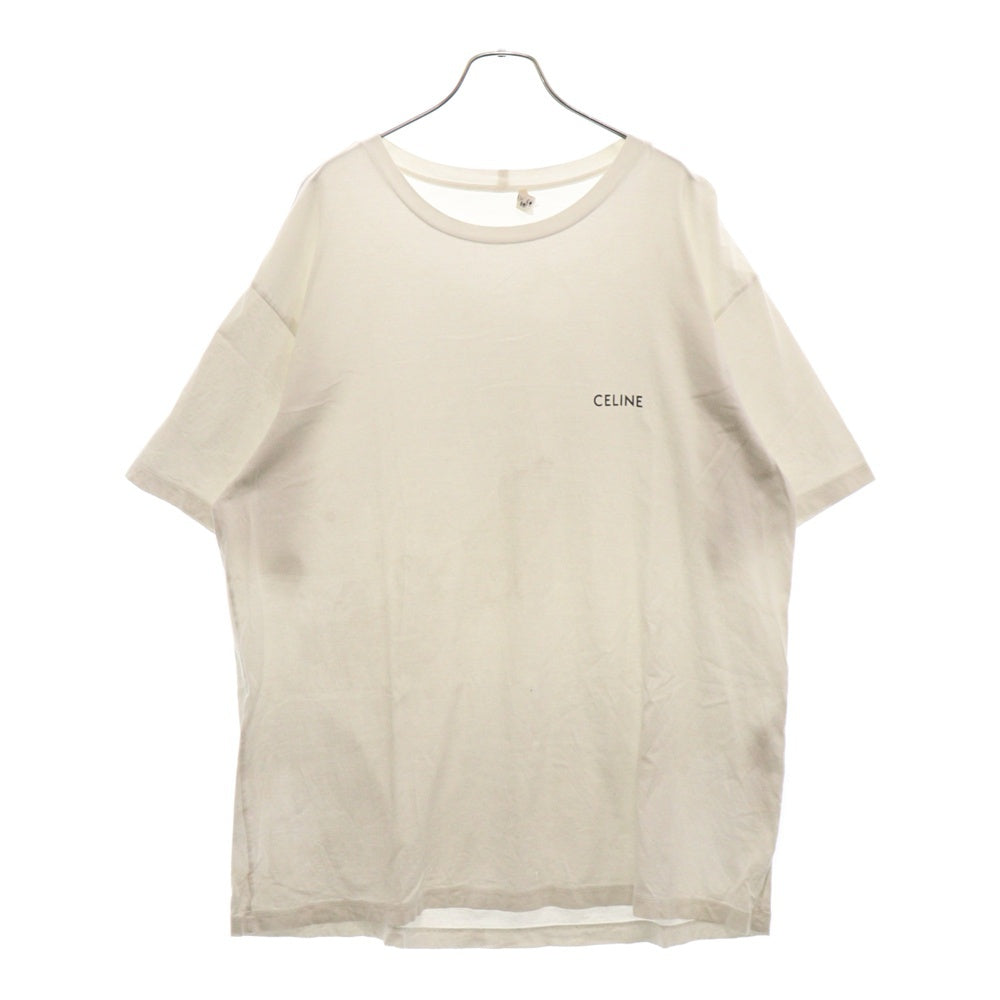 CELINE(セリーヌ) ロゴプリント クルーネック半袖Tシャツ ホワイト 2X43C671Q